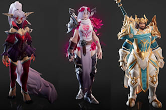 do custom stylized 3d game character model for games animation and 3d modeling