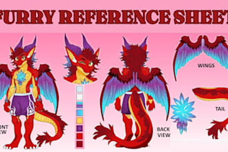 draw furry reference sheet fursona character design nsfw furry art commissions