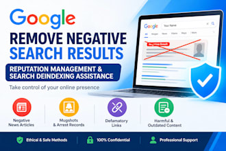 deindex defamatory google results, negative links, news articles and mugshots