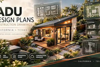 create california texas adu design plans construction drawings