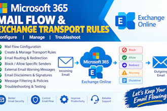 setup microsoft 365 email rules, routing and mail flow
