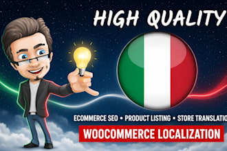 italian woocommerce localization, ecommerce SEO, product listing store translate
