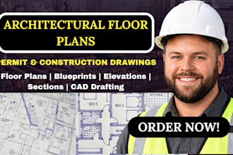draft permit drawings for construction blueprint and architectural floor plans