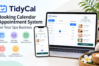 setup tidycal booking calendar appointment spa logo menu scheduling integrations