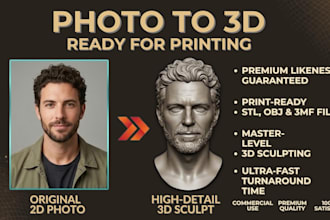 create realistic 3d head model character sculpt 3d face likeness in 3dprinting