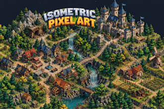 create isometric pixel art tileset pixel tilemap game asset rpg game background