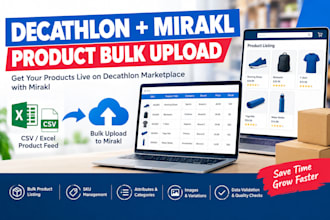 setup decathlon marketplace mirakl product listing bulk upload