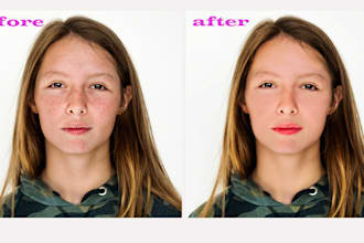 do professional portraits retouching, skin retouching
