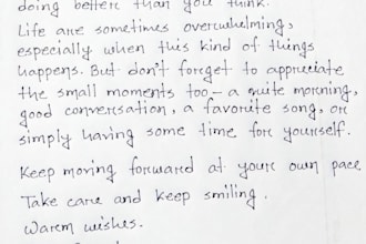 handwrite your letters, notes, massages and quotes