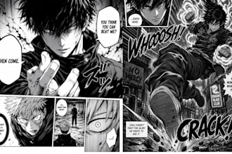 create comic japanese manga storyboard panel webtoon anime shonen dark fantasy