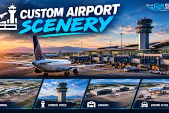create custom 3d airport scenery for microsoft flight simulator