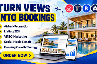 promote your airbnb vrbo booking com and houfy listing for more booking