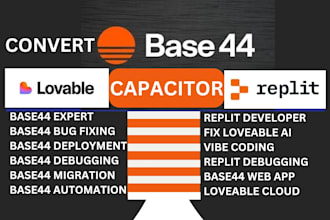 convert base44, loveable app to capacitor native IOS and android app publish