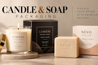 design luxury candle label, soap label, candle packaging and product label