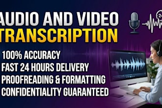 do accurate audio transcription and video transcription in 24 hours