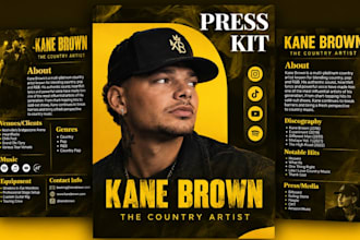 design a media kit, press kit, epk and one sheet