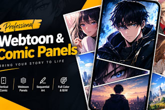 draw webtoon art, comic panels, vertical comic and sequential art