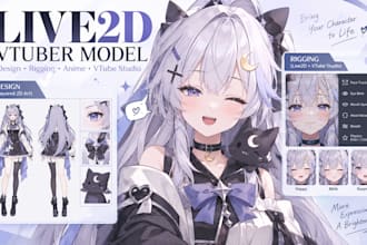 design and rigging high quality live2d, 3d anime 2dvtuber model for vtube studio