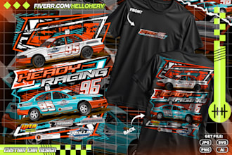 design nascar racing sprint car illustration for tshirt