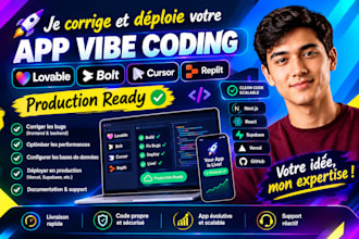 je corrige et déploie votre app vibe coding lovable bolt cursor replit rork v0