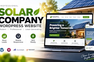 build solar installation company wordpress website for solar energy business