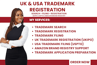 do trademark registration and filling  for UK and  USA