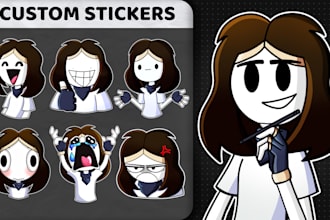 draw custom cartoon stickers for telegram and social media