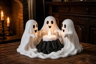 turn stl to 3mf,halloween decor,desk organizer,3dghost candleholder for printing