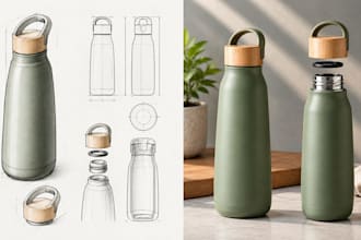 design sustainable bottles, furniture, lighting, planters and packaging products