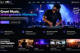 design squarespace dj booking website music entertainment portfolio artist site