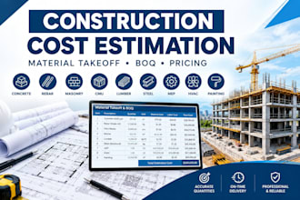 do construction cost estimation, material takeoff and boq
