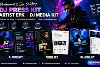design epk, dj press kit, media kit, ugc media kit, social media kit, artist epk