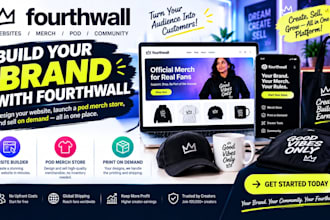 fourthwall website design fourth wall pod merch store fourthwall print on demand