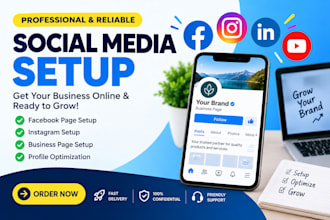 do social media setup business page facebook page setup and instagram page setup
