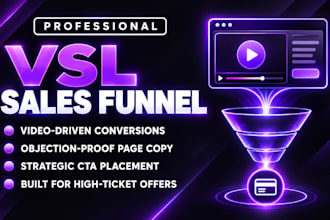 build vsl funnel, video sales letter funnel and high converting sales funnel