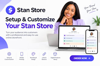 setup stan store website etsy digital product and optimize stan store marketing