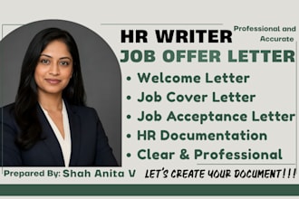 write job offer letter, welcome, employment, acceptance, and termination letters
