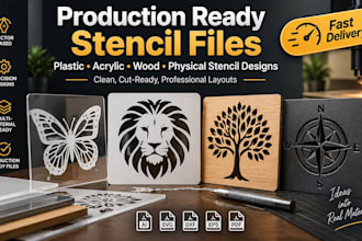design plastic, acrylic, wood, and physical stencil production ready files