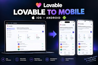 convert lovable web to ios and android app with native features and full support
