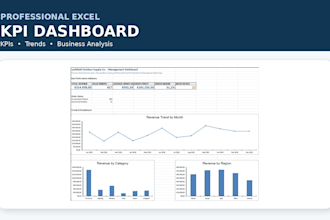 create a professional excel KPI dashboard and management report
