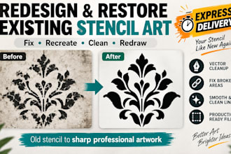 redesign recreate fix and restore your existing stencil art