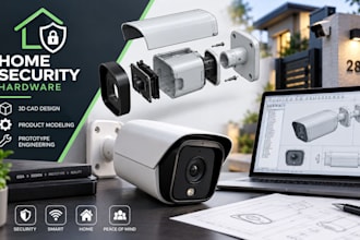home security hardware, 3d cad design, product modeling, prototype engineering