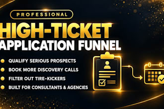 build high ticket sales funnel, application funnel and booking funnel