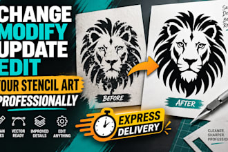 change modify update and edit your stencil art professionally