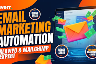 setup klaviyo or mailchimp email marketing automation flows