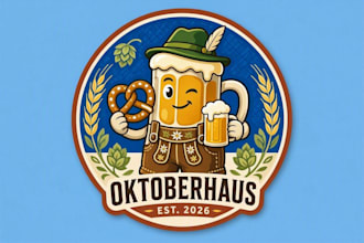 design a oktoberfest mascot logo for brand identity and business
