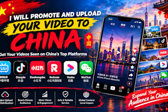 upload and promote your video to china xiaohong douyin, bilibili, rednote, youku