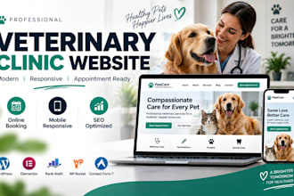 build veterinary clinic wordpress website with pet care appointment booking