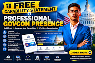 design government contract website, contractor website, business website