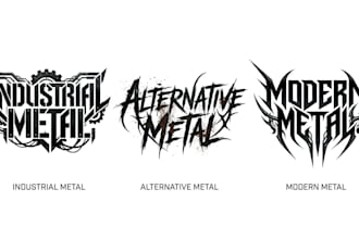 design industrial metal, alternative metal and modern logo